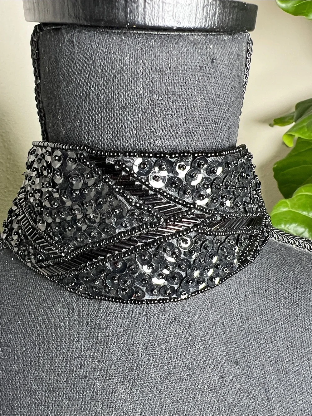 MILOR Women’s Vintage Hand Beaded Sequin Art Deco Geometric Statement Belt OS